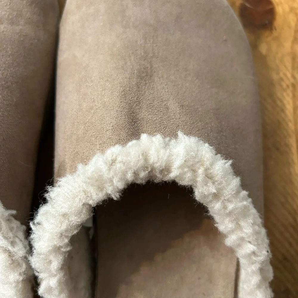 J. Crew Tan Suede/Shearling Clog Women's Slippers - Picture 3 of 8